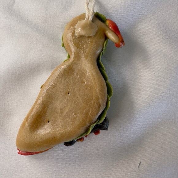 Vintage Handmade Folk Art Bird Ornaments Set of 2 Decor Hanging Parrot Red Bird - Picture 7 of 11